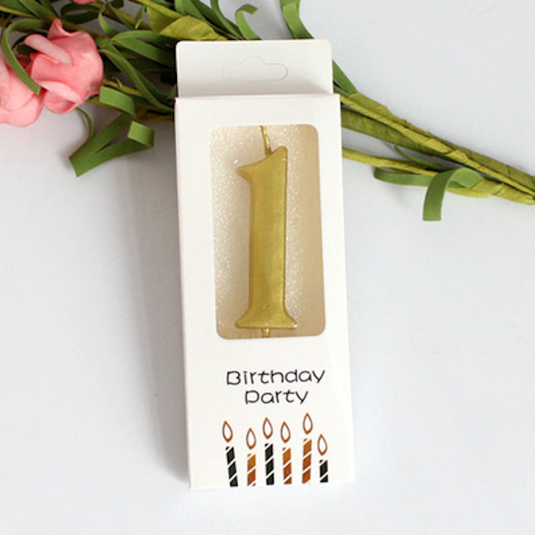 Golden &amp; Silver Digit - Birthday Candle