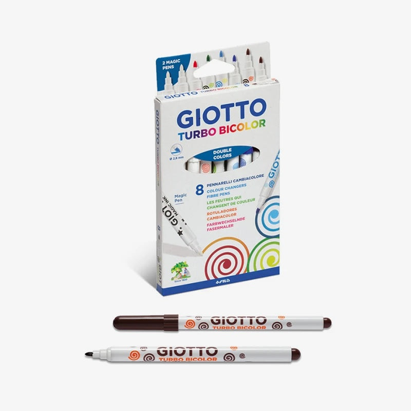 Giotto Bicolor Markers 8 Pcs Set