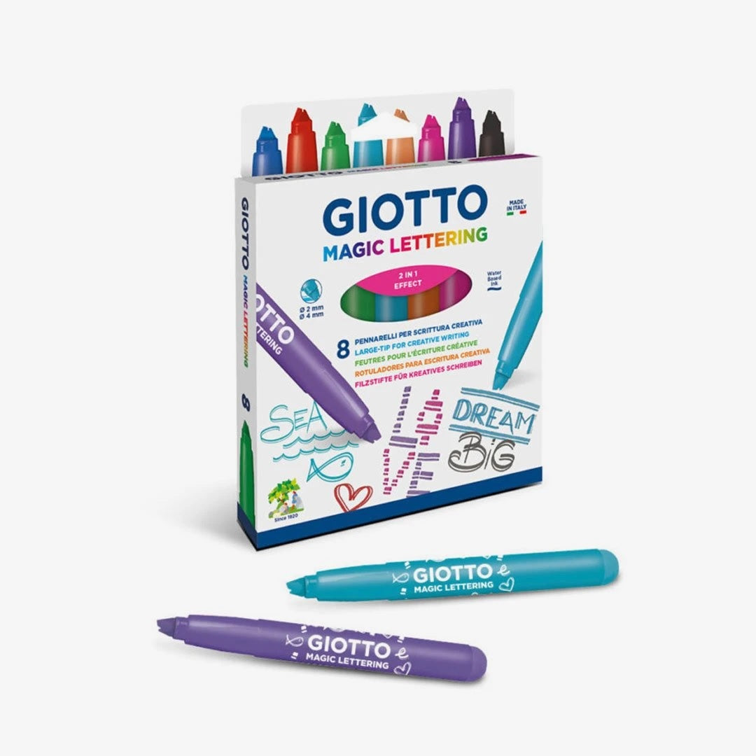 Giotto Magic Lettering Color Marker Pack Of 8