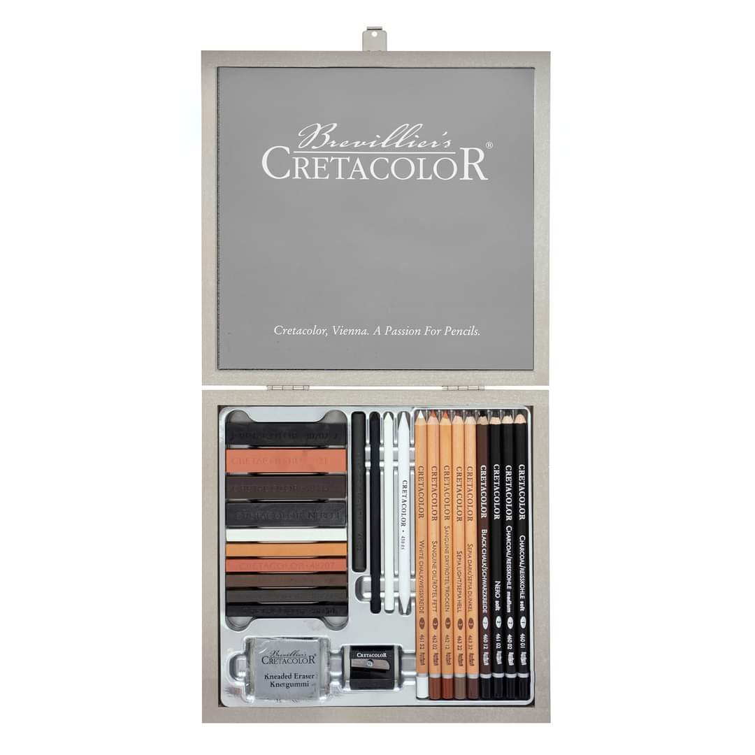 Cretacolor Passion Box 25 Piece Sketching and Drawing Set In Wooden Box