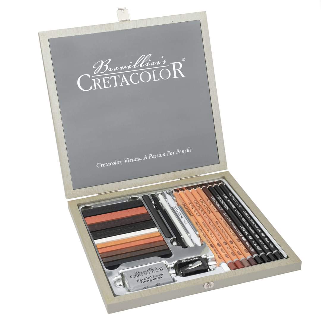 Cretacolor Passion Box 25 Piece Sketching and Drawing Set In Wooden Box