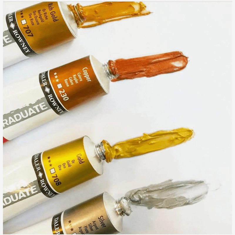 Daler Rowney - Graduate Oil Colors 38ml Metallic 4 Shades