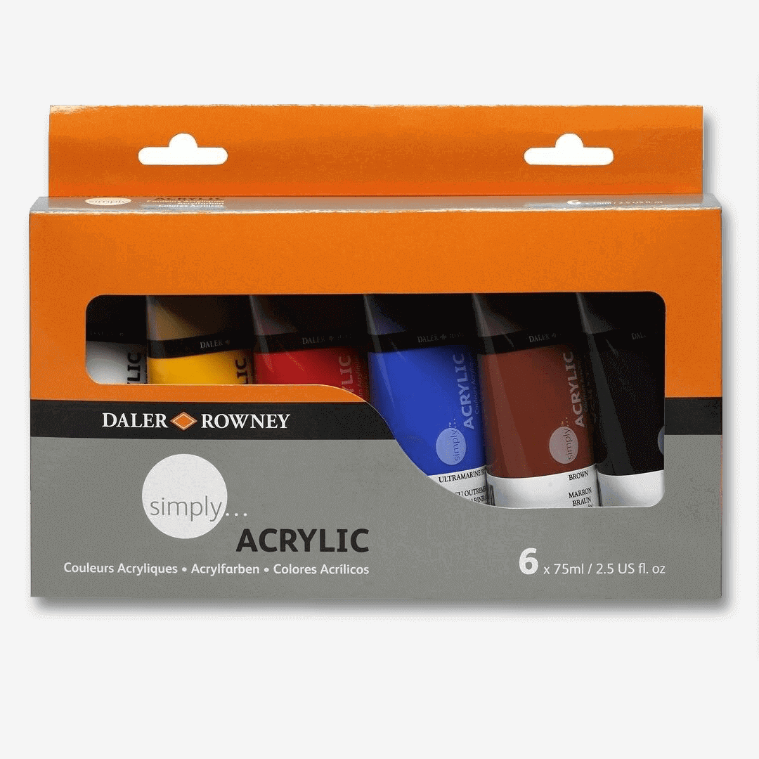 Daler Rowney - Simply Acrylic color set 6x75ml