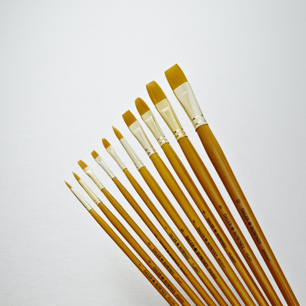 Daler Rowney Simply Gold Taklon Synthetic Hair Brush Set 10Pcs
