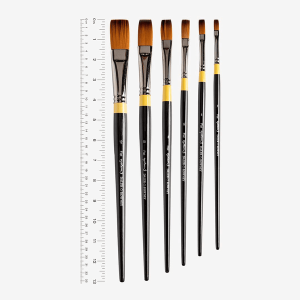 Daler Rowney System 3 Acrylic Brushes Flat Long Handle