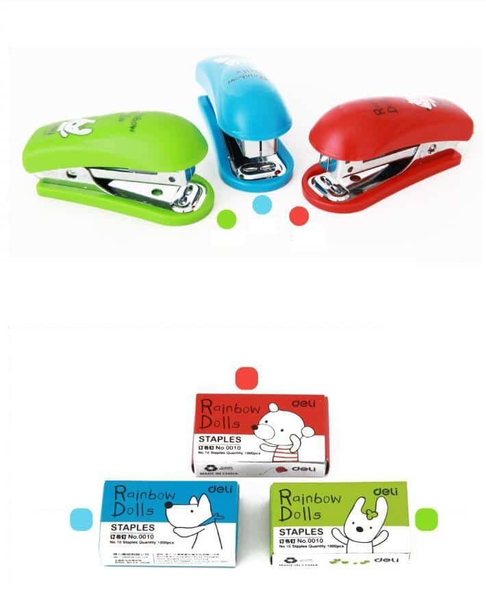 Deli Rainbow Dolls Stapler Mini 