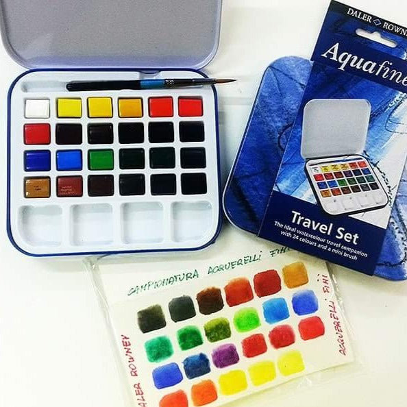 Daler Rowney Aquafine Transparent Watercolor Set In Tin Box