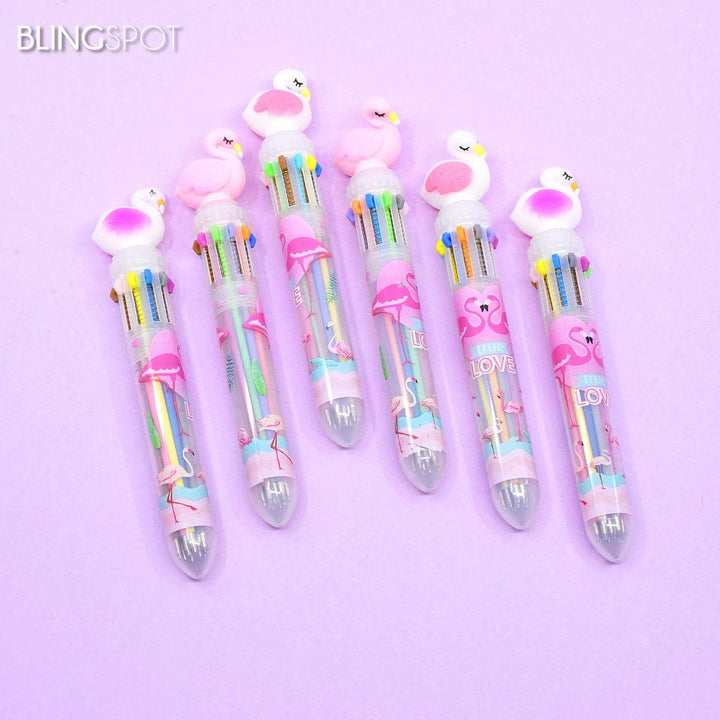 Flamingo 10 in 1 MuIti-Colored Ballpoint Pen 