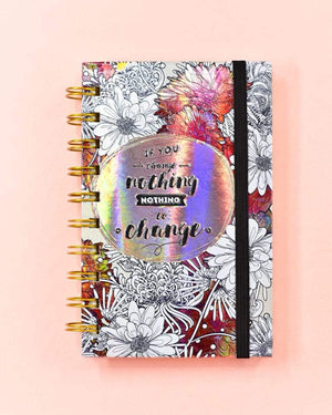 Floral Abstract Spiral Embossed Journal 