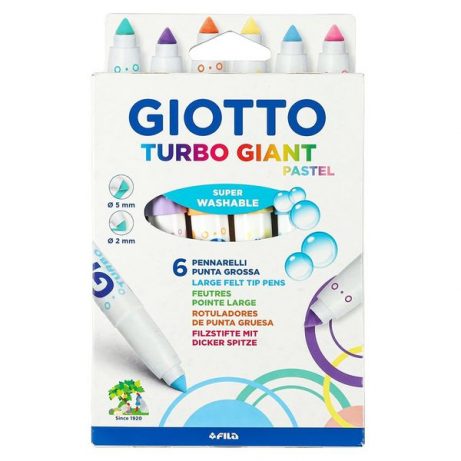 Giotto Turbo Giant Pastel Color Markers Set of 6