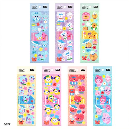 BT21 BTS Hologram Summer Stickers