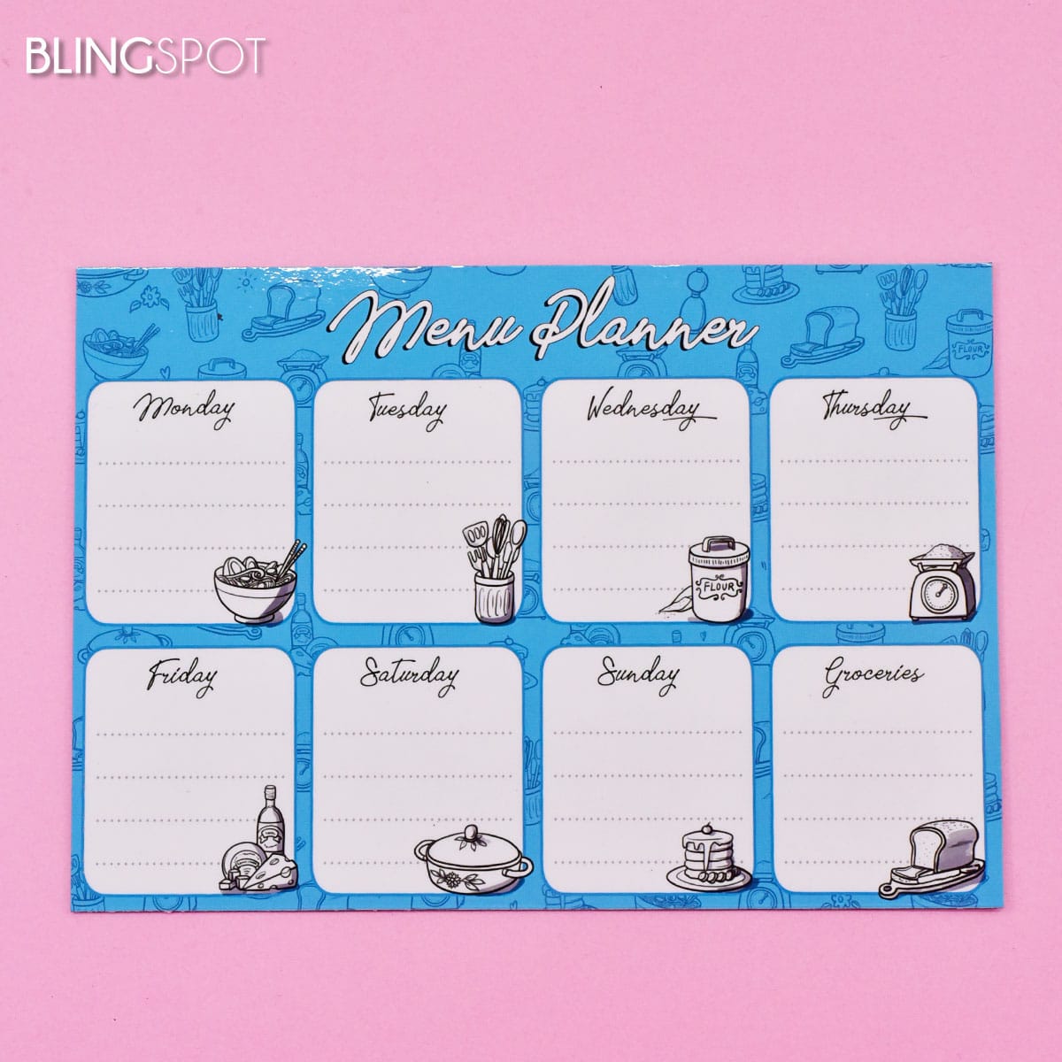 Wipe & Clean Magnetic Menu Planners - Blue