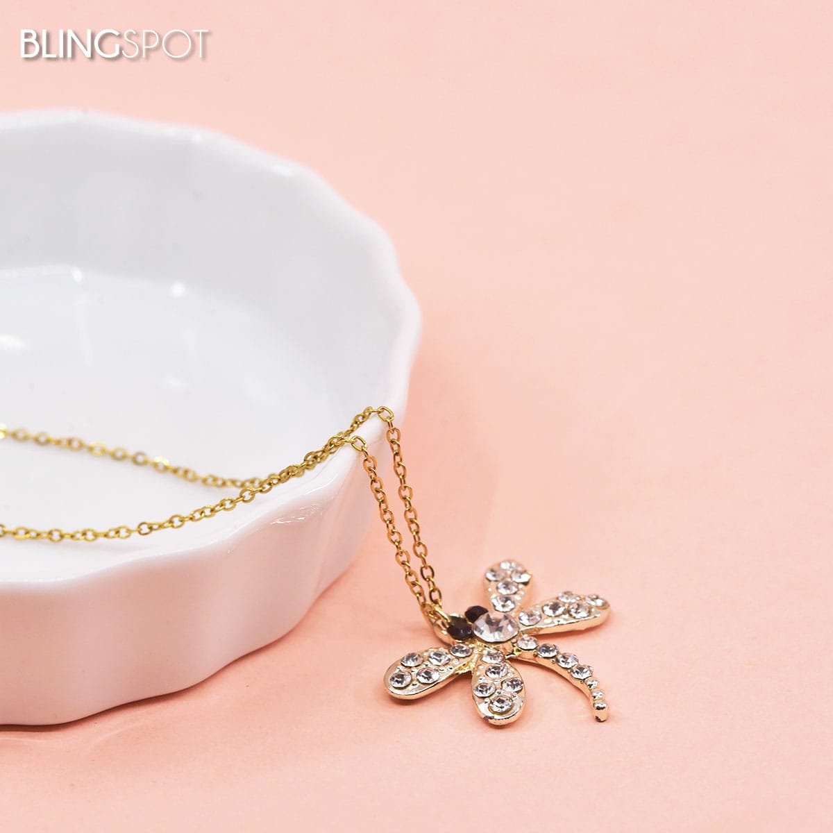Gold Dragonfly - Necklace