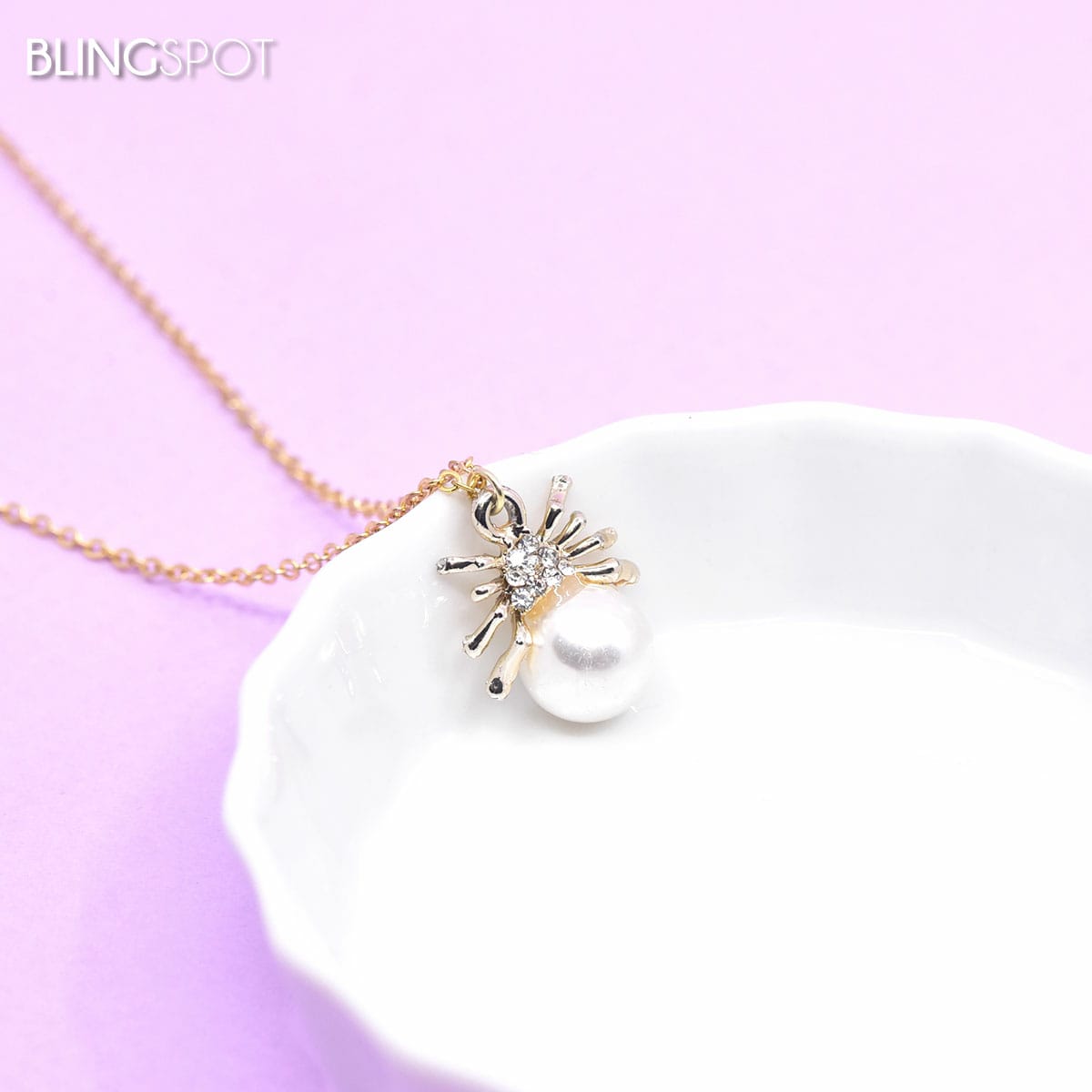 Gold Itsy Bitsy Spider - Necklace
