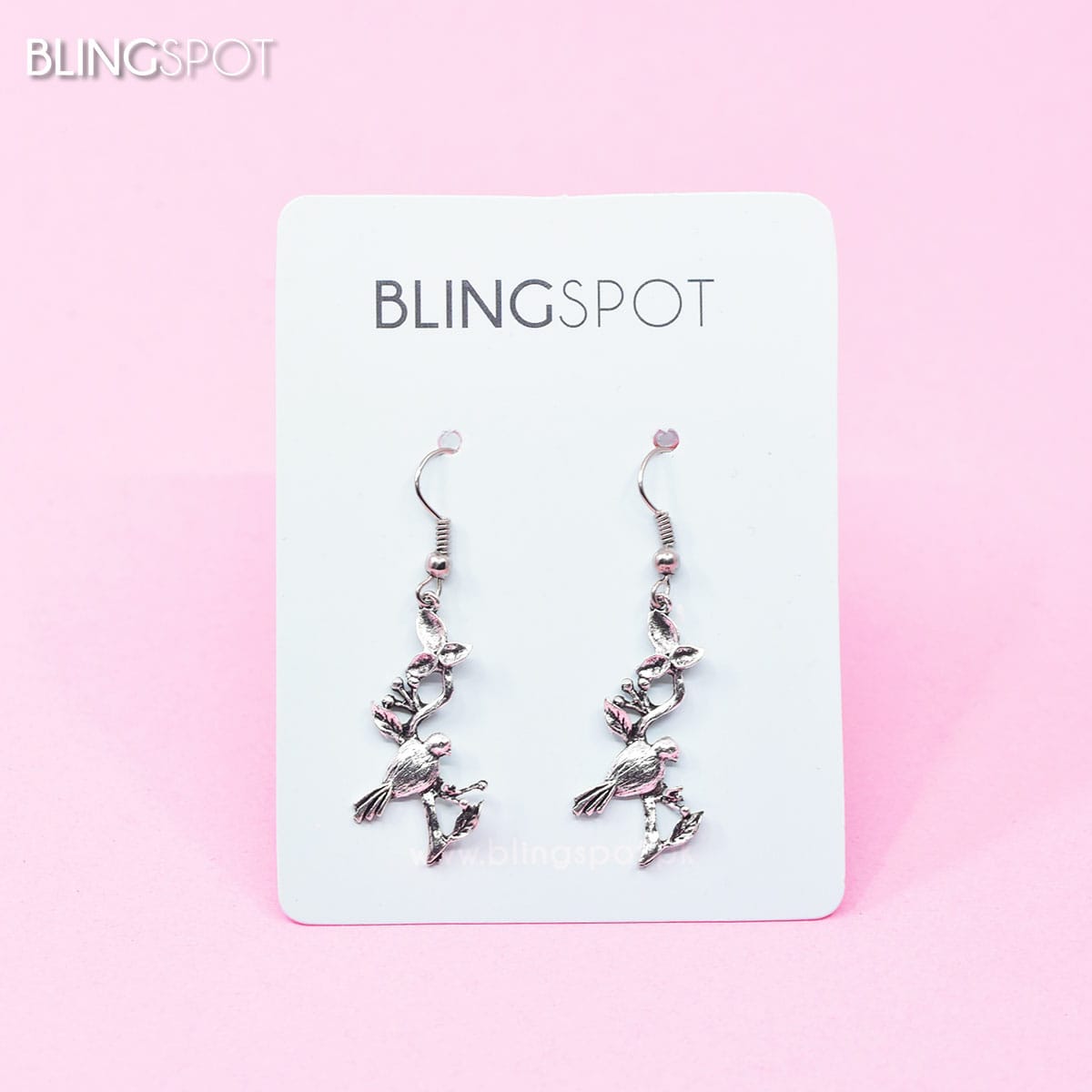 Bird in Tree Branch - Earrings