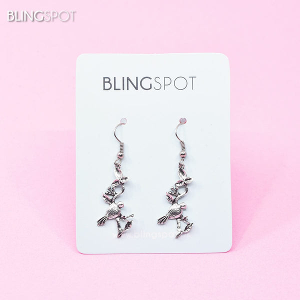 Bird in Tree Branch - Earrings