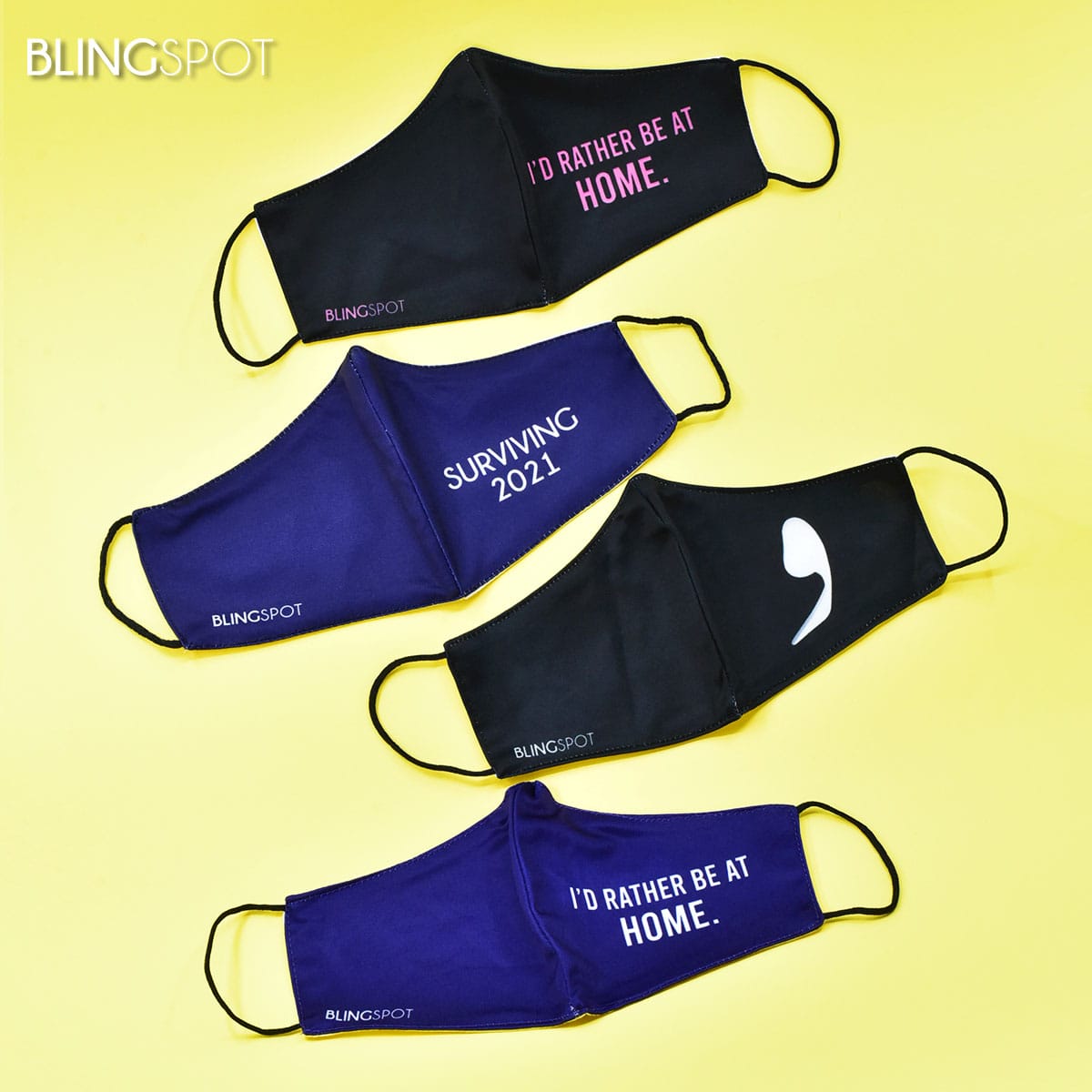 BLINGSPOT Designer Face Masks- Text 8