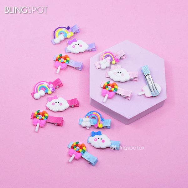 Bows n' Rainbow- Hair Clips Style 9