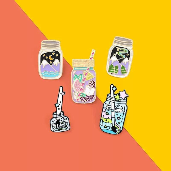 Painting Mason Jars - Enamel Pin