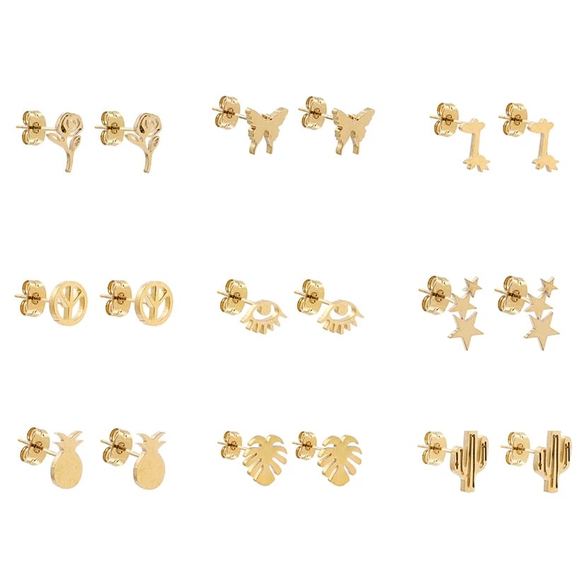 Gold Charm - Ear Studs