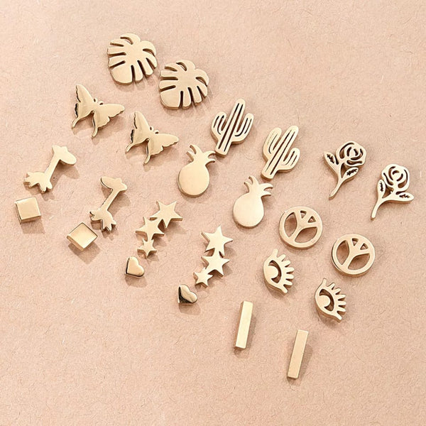 Gold Charm - Ear Studs