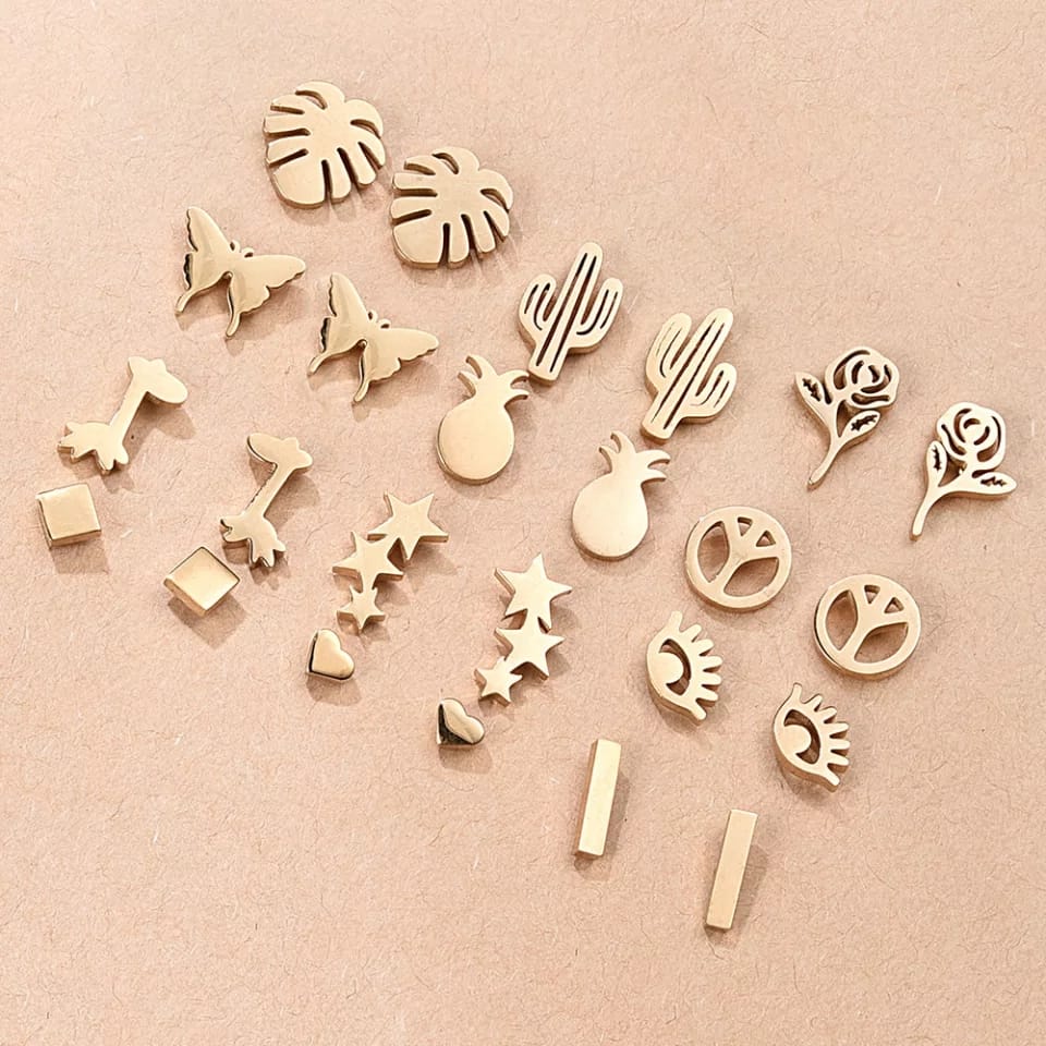 Gold Charm - Ear Studs