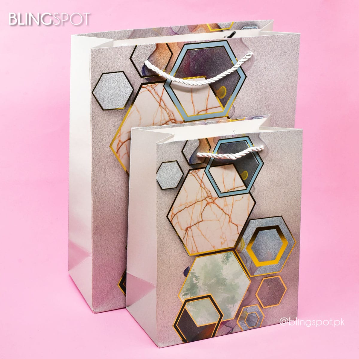 Hexagon Gold Foil - Gift Bag