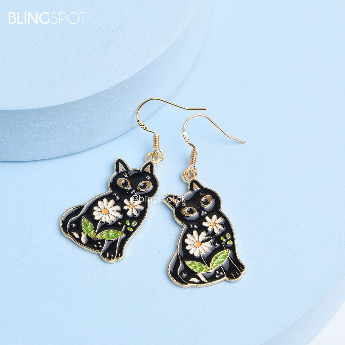 Floral Cat - Earrings
