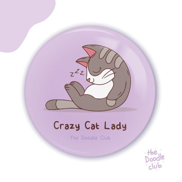 Purple Crazy Cat Lady - Badge