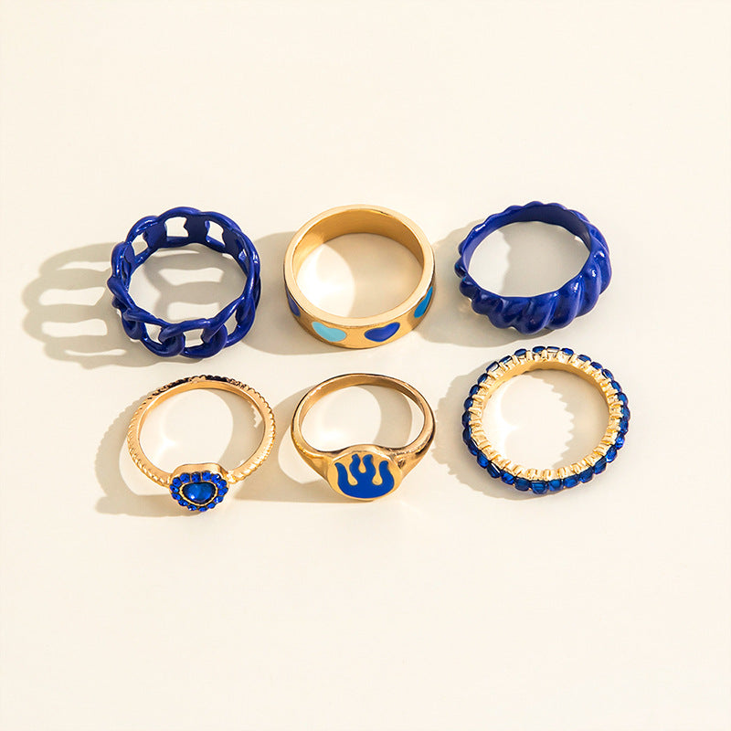 Blue Hearts - Rings Set