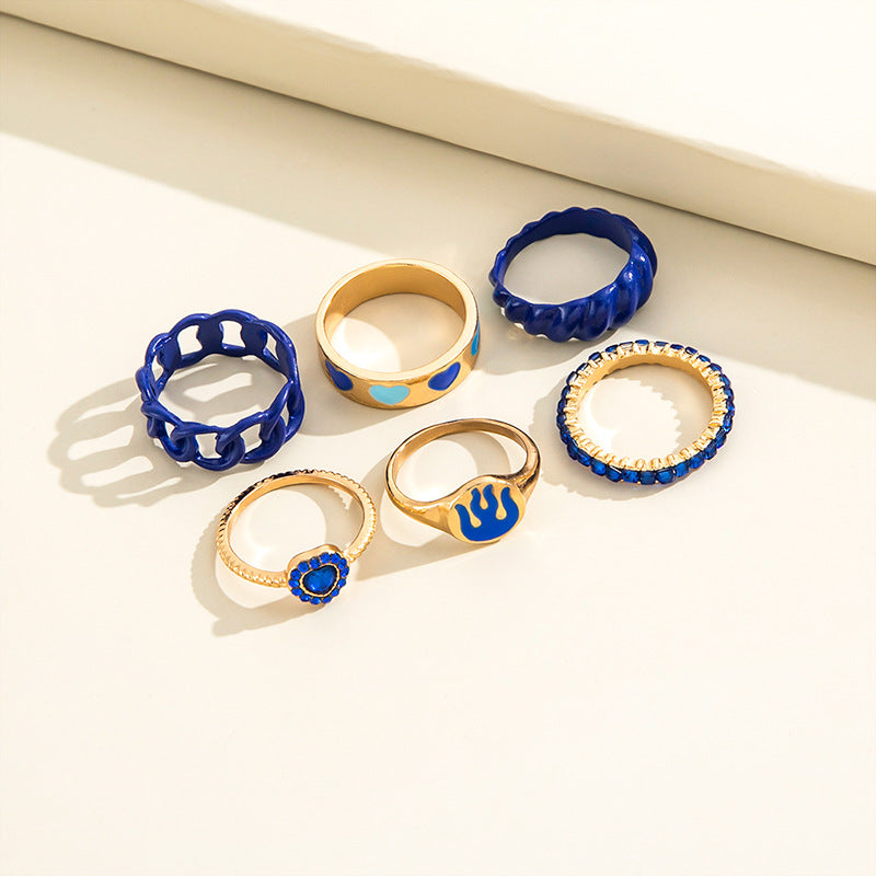 Blue Hearts - Rings Set