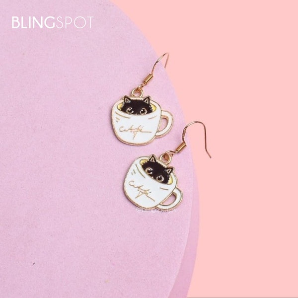 Cat in Mug - Earrings