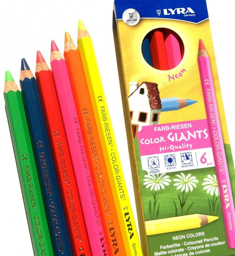 Lyra Giant Neon Color Pencils Set Of 6 - The Blingspot Studio
