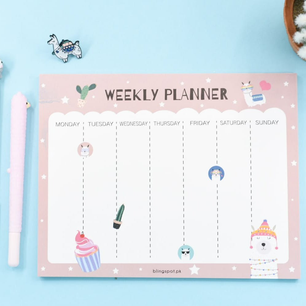 Alpaca Weekly Planner Notepad