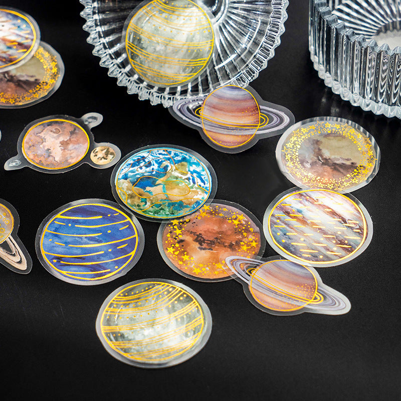 Galaxy Planets Moonlight - Sticker