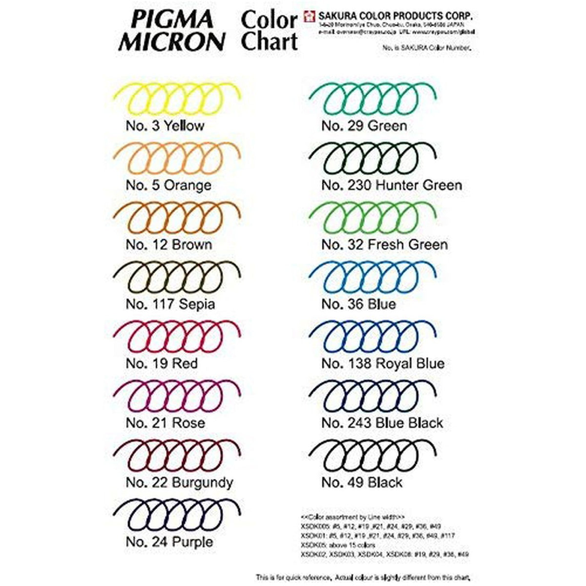 Sakura Pigma Micron - Colored Pens
