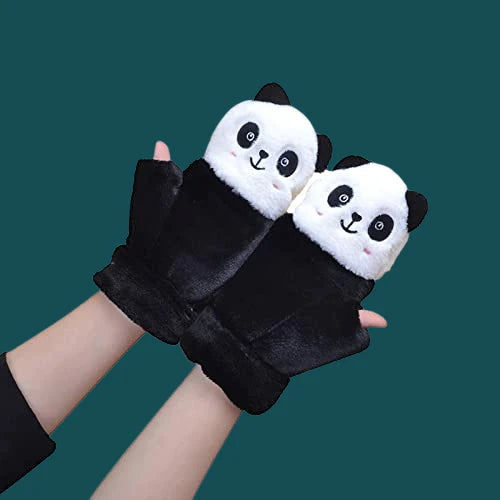 Cute Panda Black - Gloves