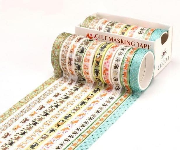 Patterned Gold Foil Washi Tapes Set 