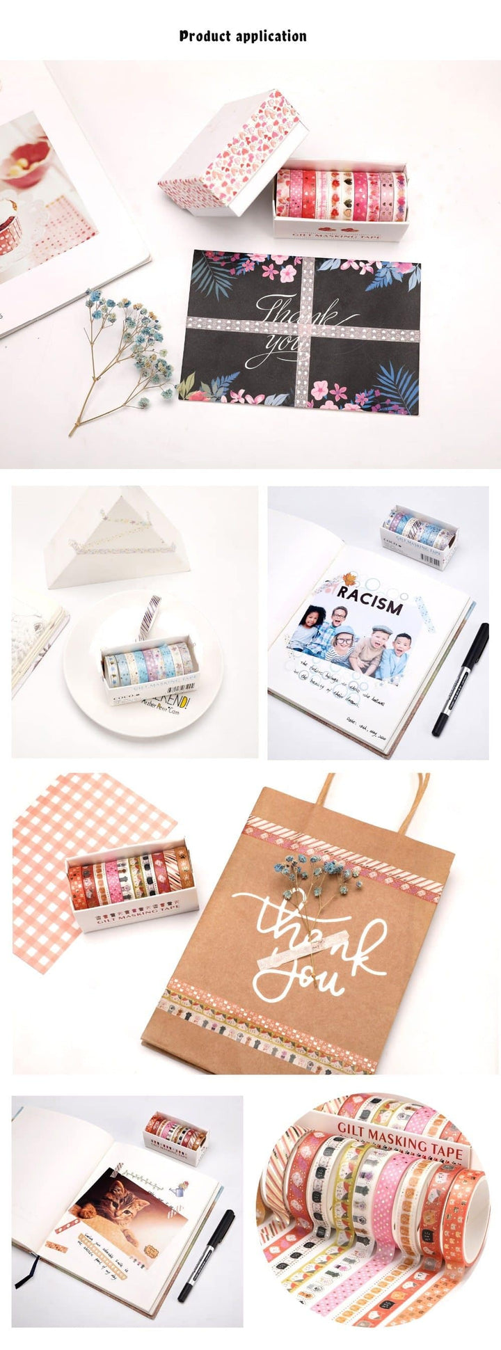Patterned Gold Foil Washi Tapes Set 