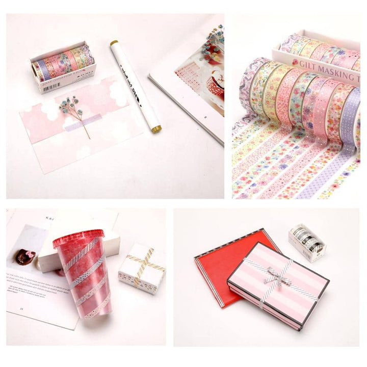 Patterned Gold Foil Washi Tapes Set 