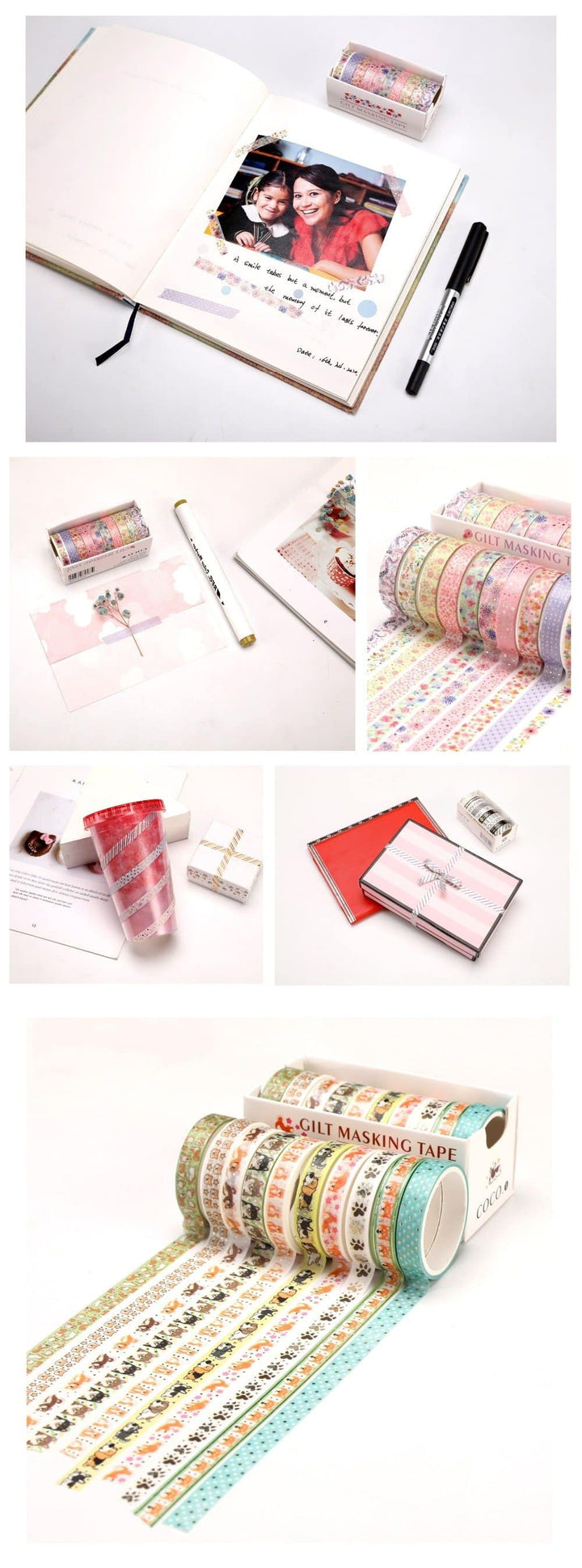 Patterned Gold Foil Washi Tapes Set 