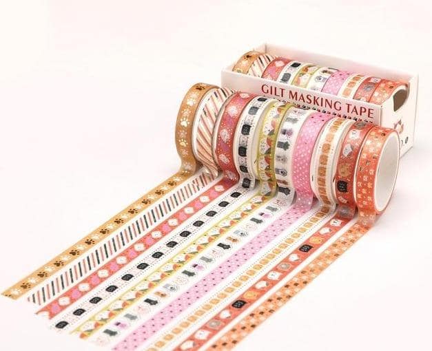 Patterned Gold Foil Washi Tapes Set 