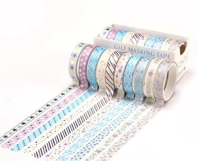 Patterned Gold Foil Washi Tapes Set 