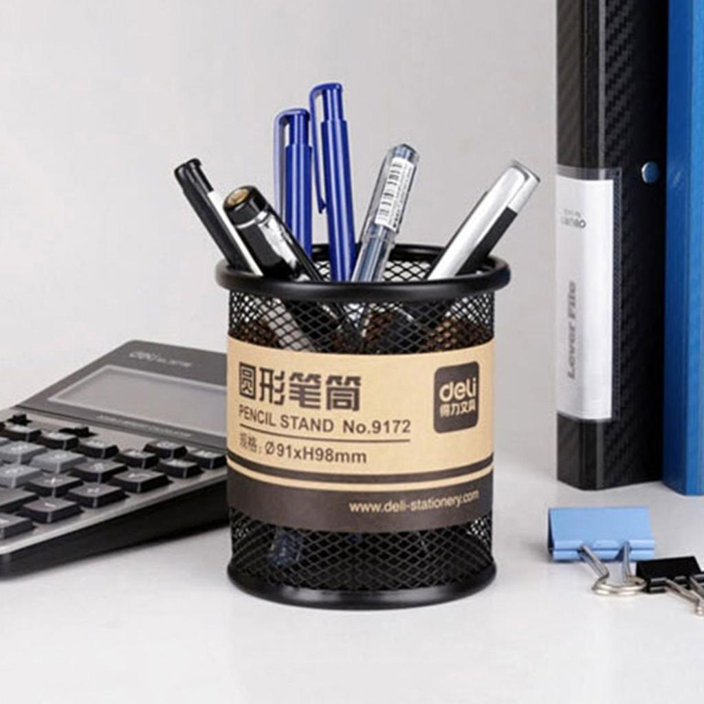 Deli Black Circle Pen Holder