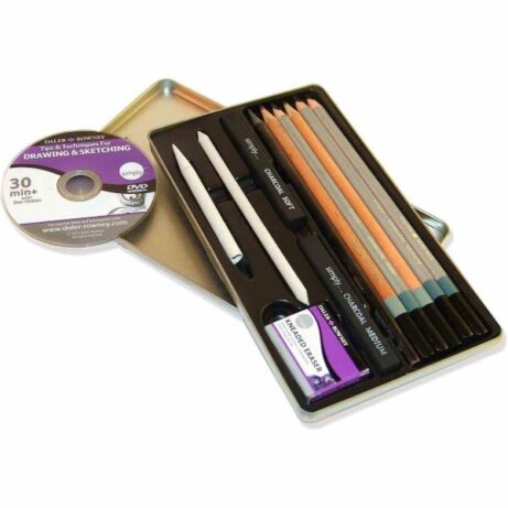 Daler Rowney Charcoal Pencils Tin Box Of 12