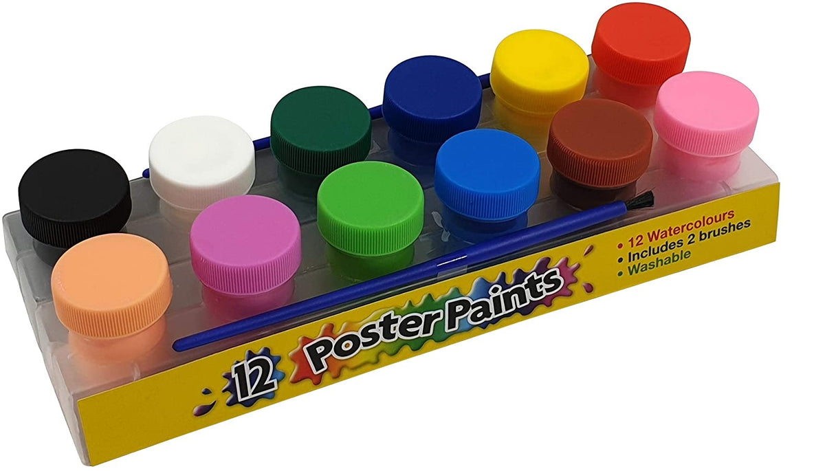 Keep Smiling  Kids Poster Paints 12 Washable Classic Colors