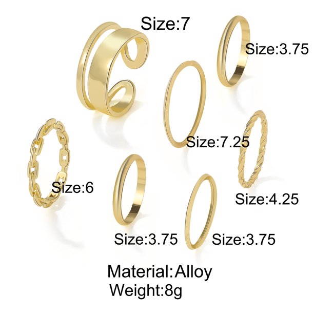 Gold - Rings Set Of 7