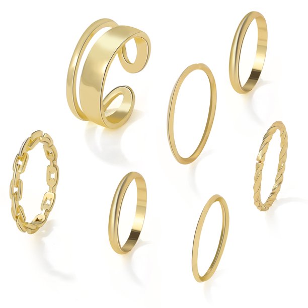 Gold - Rings Set Of 7
