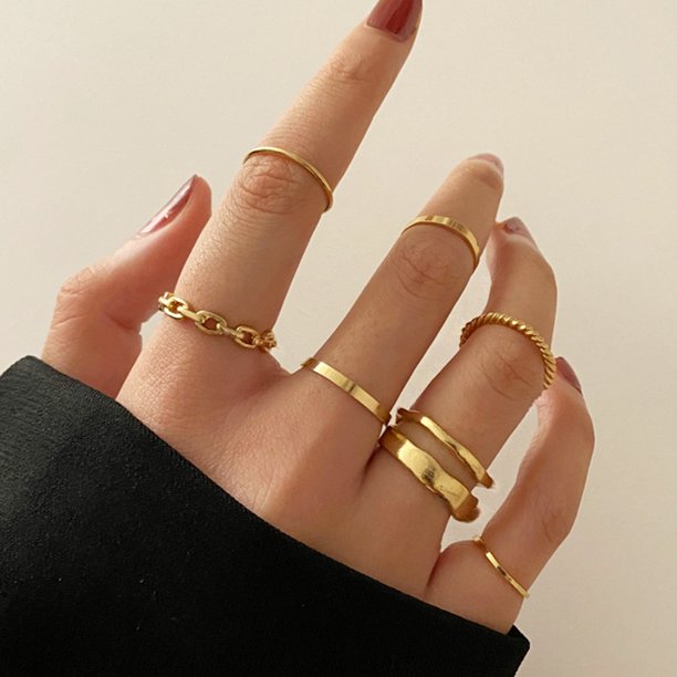 Gold - Rings Set Of 7