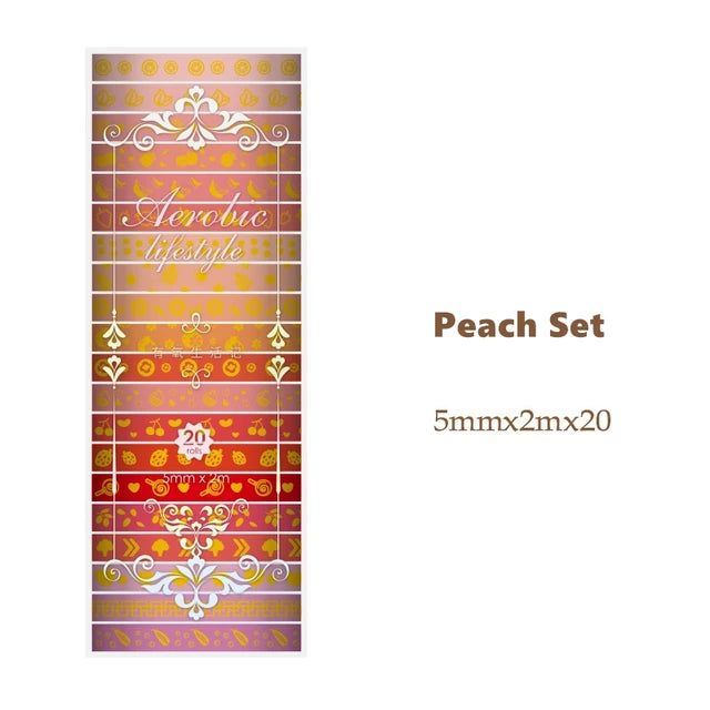 Slim Foil Pattern - Washi Tape Set Of 20